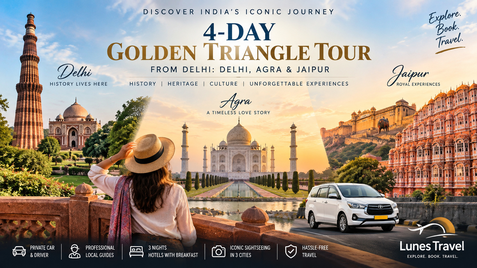 4-Day Private Golden Triangle Tour from Delhi: Delhi, Agra & Jaipur